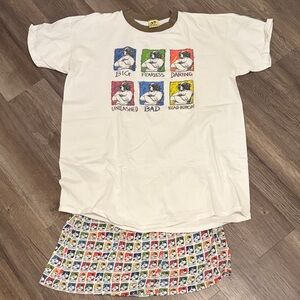 Big Dogs Brown and White Tee and Short Set Size L